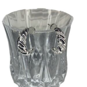 Half hoop, silver earrings